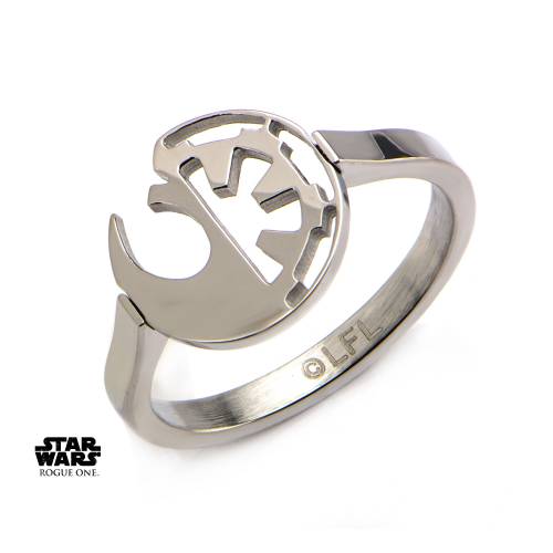 STAR WARS - Damski pierścionek ze stali nierdzewnej Rebel Empire Cut - Rozmiar 6