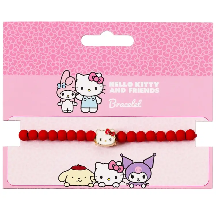 Bransoletka z koralików HELLO KITTY - czerwona
