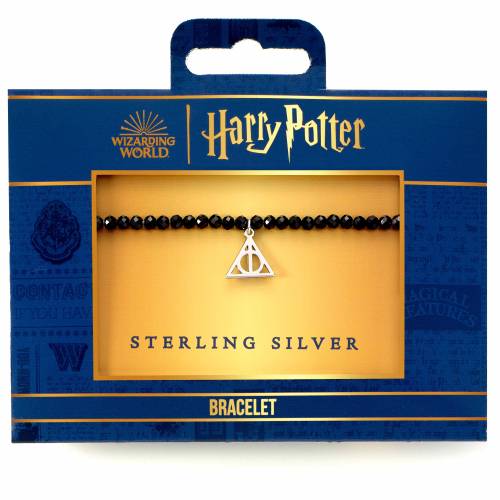 HARRY POTTER - Insygnia Śmierci - Srebrna bransoletka z zawieszką i perłami