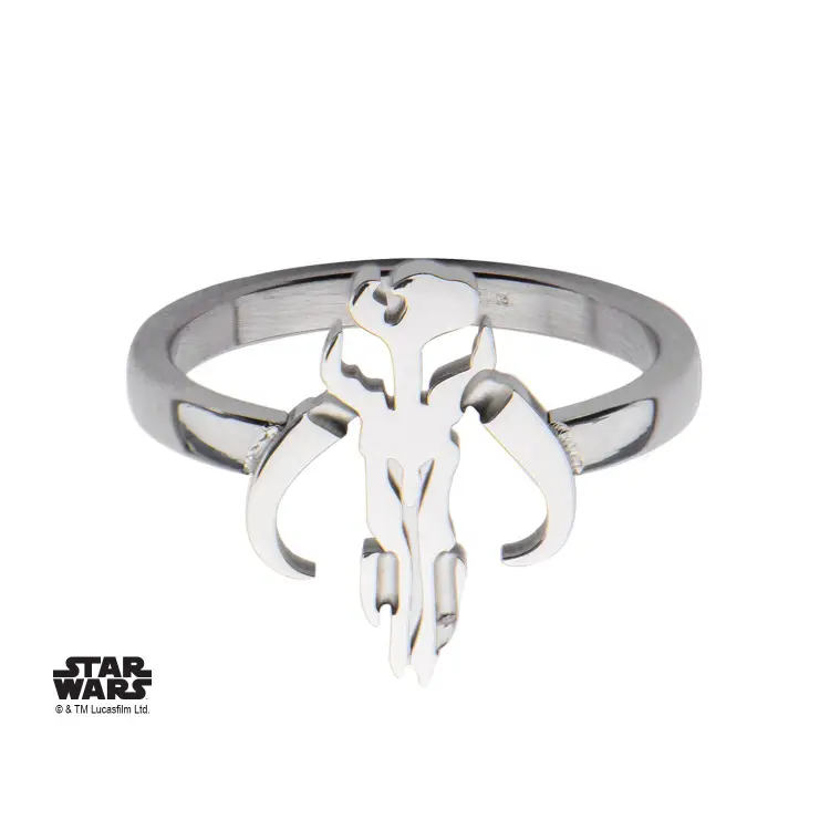 STAR WARS - damski pierścionek Mandalorian Sym Cut ze stali szlachetnej - rozmiar 7