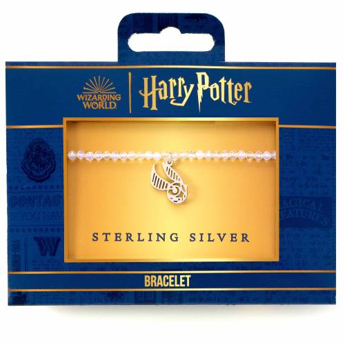 HARRY POTTER - Złoty Czarodziej - Srebrna bransoletka z zawieszką i perłami
