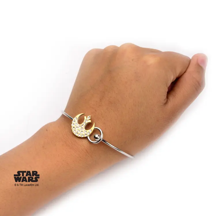 STAR WARS - Bransoletka z symbolem Sojuszu Rebeliantów i przezroczystym klejnotem