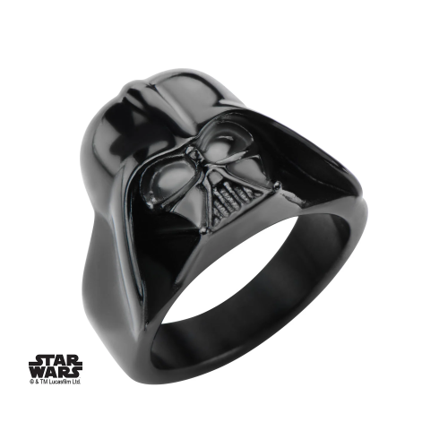 STAR WARS - Męski pierścionek 3D Darth Vader ze stali szlachetnej - Rozmiar 12
