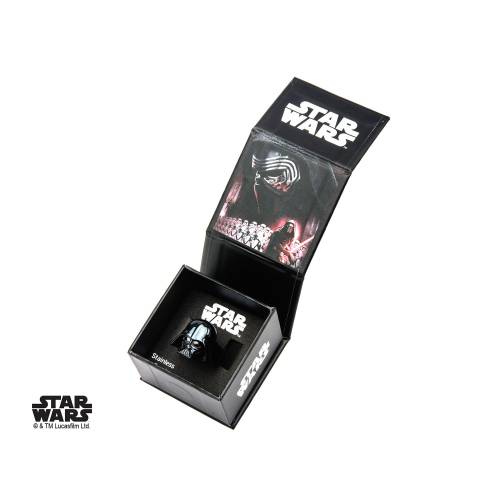 STAR WARS - Męski pierścionek 3D Darth Vader ze stali szlachetnej - Rozmiar 12