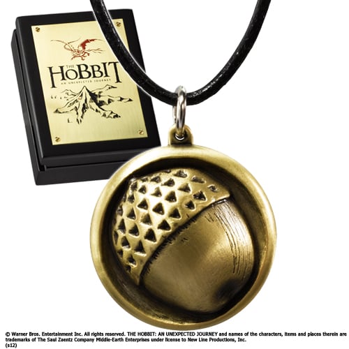 THE HOBBIT - Skórzany wisiorek z guzikiem Bilbo na łańcuszku