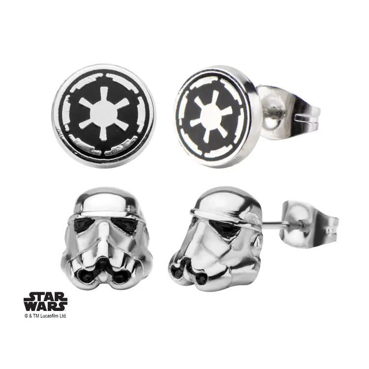 STAR WARS - 3D Stormtrooper i emaliowane ucho z symbolem Imperium Galaktycznego