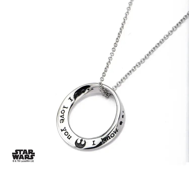 STAR WARS - Naszyjnik Mobius ze stali nierdzewnej WIEM, ŻE CIĘ KOCHAM