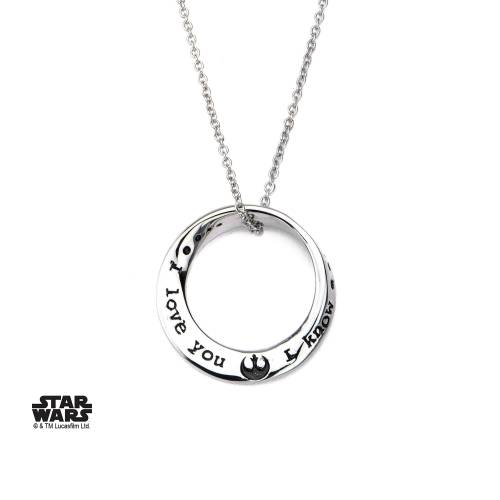 STAR WARS - Naszyjnik Mobius ze stali nierdzewnej WIEM, ŻE CIĘ KOCHAM