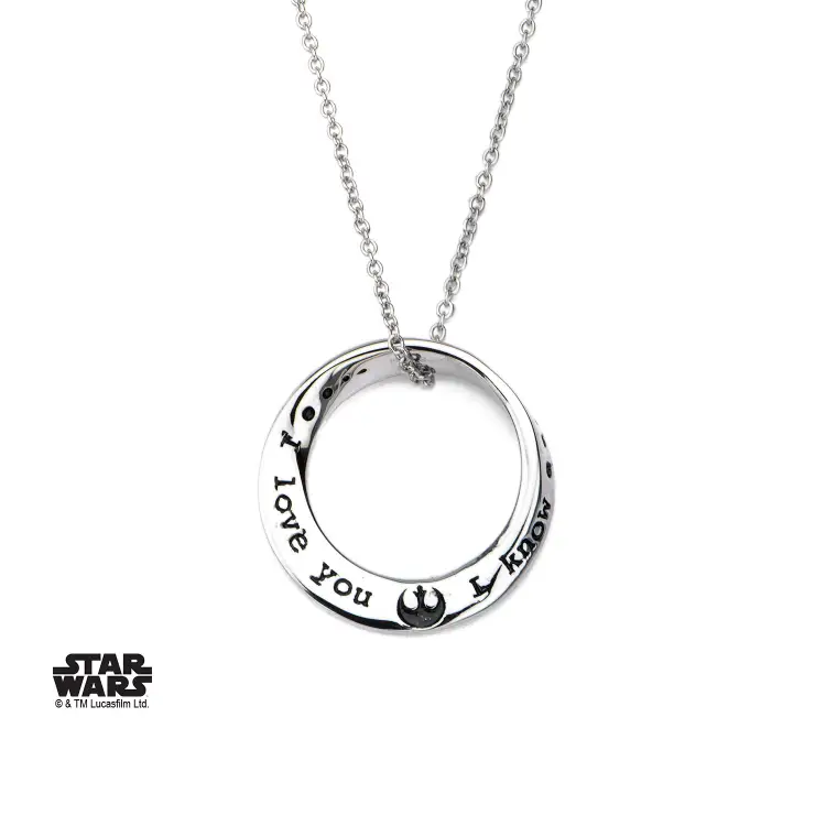 STAR WARS - Naszyjnik Mobius ze stali nierdzewnej WIEM, ŻE CIĘ KOCHAM