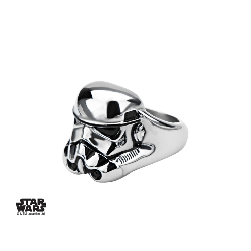 STAR WARS - Męski pierścionek ze stali nierdzewnej 3D Stormtrooper - Rozmiar 11