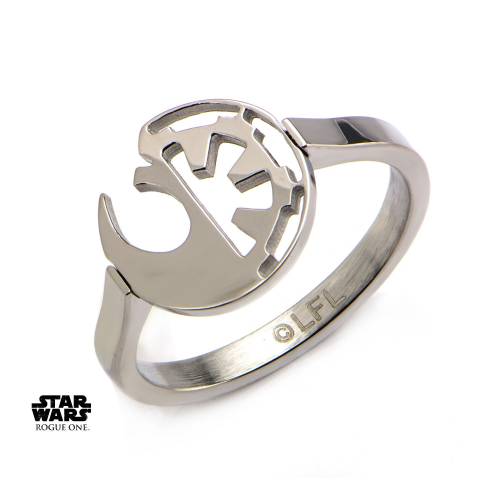 STAR WARS - Damski pierścionek ze stali nierdzewnej Rebel Empire Cut - Rozmiar 7