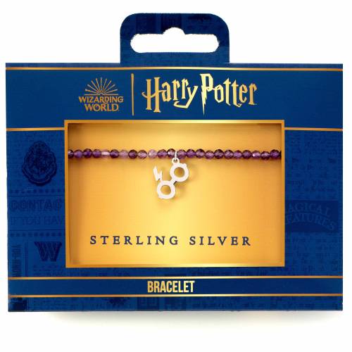 HARRY POTTER - Piorun - Srebrna bransoletka z zawieszką i perłami