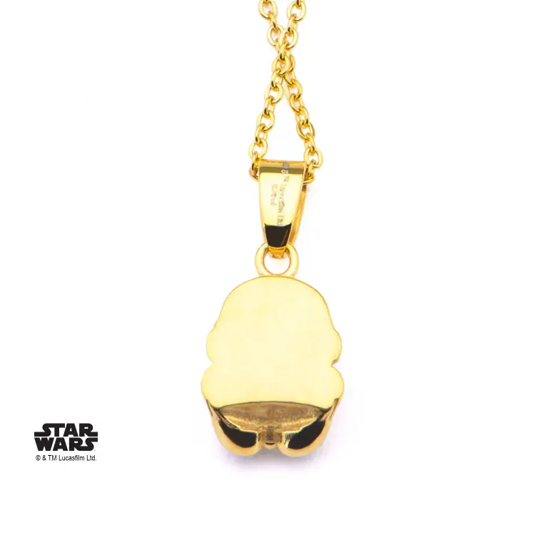 STAR WARS - pozłacany PVD wisiorek 3D Stormtrooper z łańcuszkiem