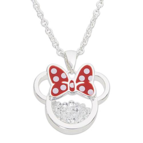 MINNIE - Posrebrzany naszyjnik z pływającym kamieniem urodzinowym - Kwiecień