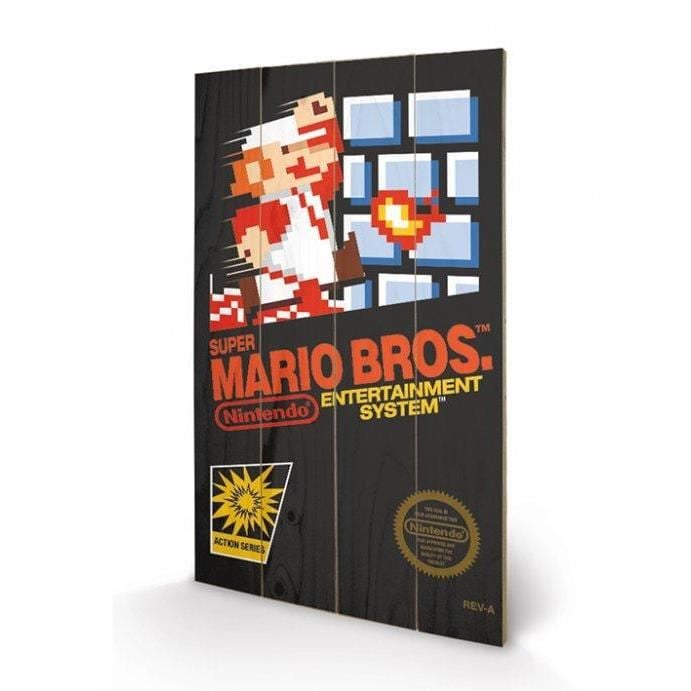 NINTENDO - Nadruk na drewnie 40X59 - Super Mario Bros NES Cover