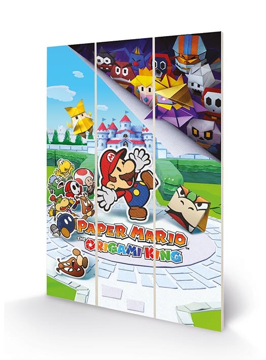 PAPER MARIO - Król origami - nadruk na drewnie 20x29,5
