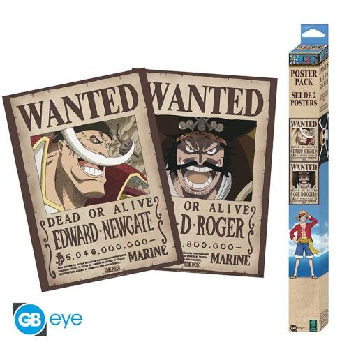 ONE PIECE - Wanted Roger & Whitebeard - Zestaw 2 plakatów "52x38
