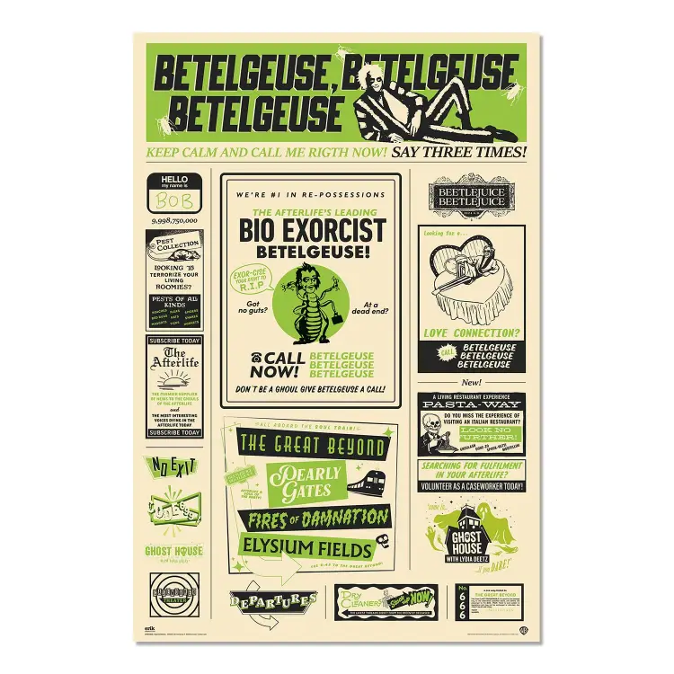 BEETLEJUICE - Gazeta - Plakat 61 x 91 cm