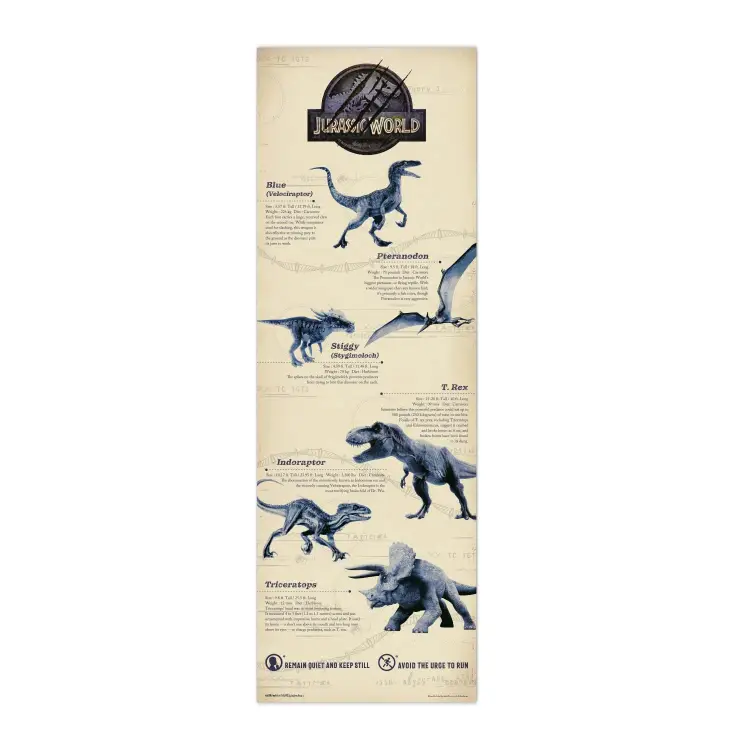 JURASSIC WORLD - Plakat na drzwi 53x158 cm