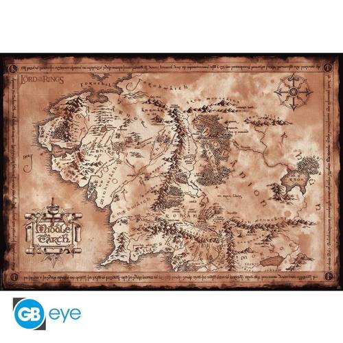 WŁADCA PIERŚCIENI - Mapa - Plakat 91x61cm