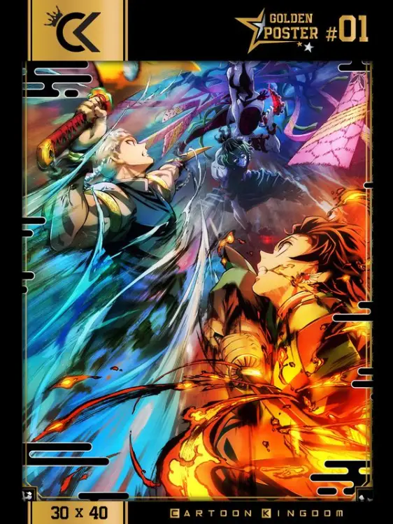 DEMON SLAYER - Sezon 2 - Złoty plakat 30x40cm