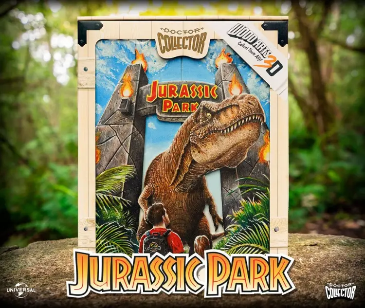 JURASSIC PARK - Bramy - plakat 3D WoodArts '30x40cm'