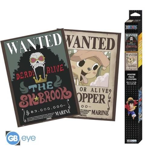 ONE PIECE - Wanted Chopper & Brook - Zestaw 2 plakatów "52x38