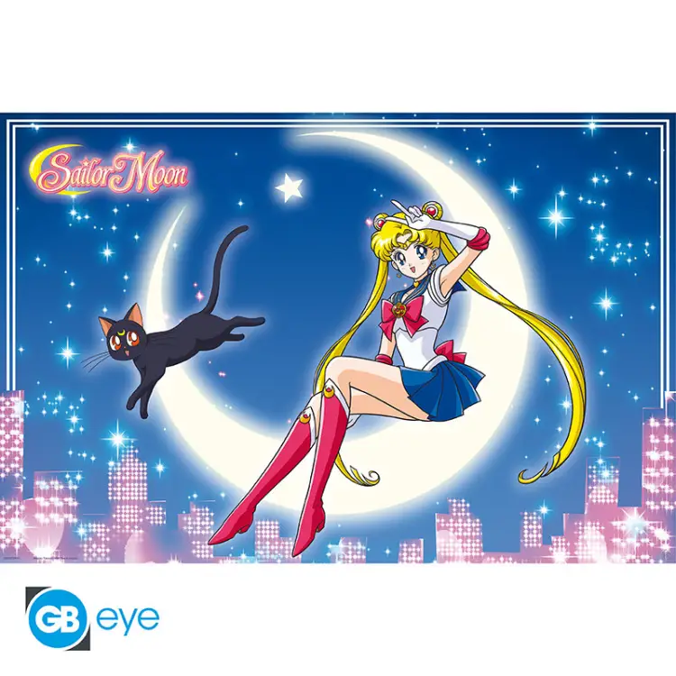 SAILOR MOON - Sailor Moon & Luna - plakat 91x61cm