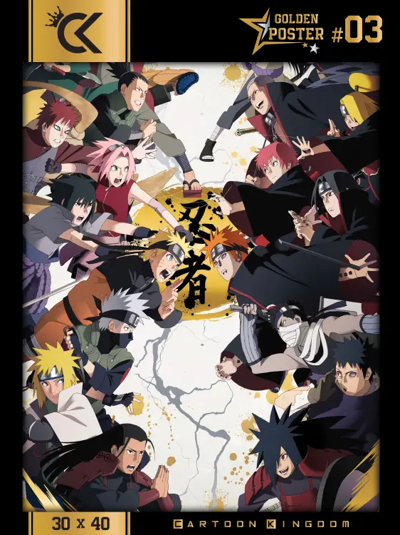NARUTO SHIPPUDEN - Złoty plakat 30x40cm