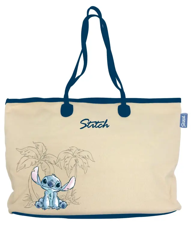 STITCH - Ohana & Blue - Duża płócienna torba - 37x27x16cm