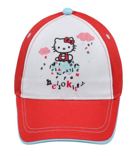 HELLO KITTY - czerwona - czapka 52 cm