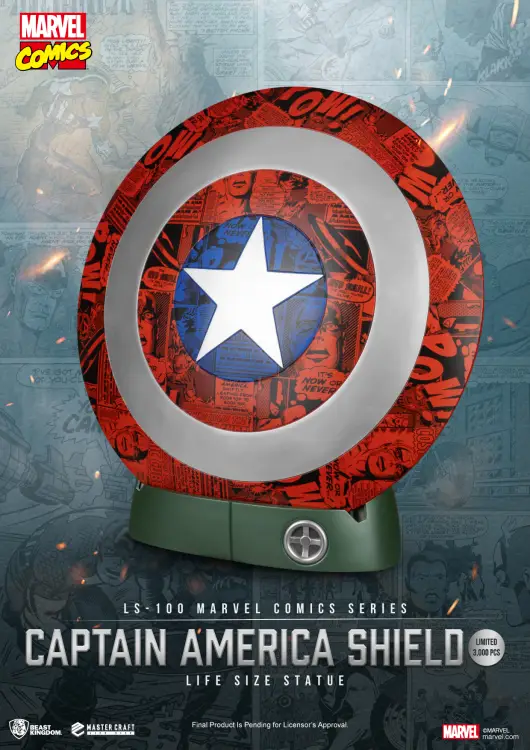 MARVEL - Kapitan Ameryka Tarcza - Statua naturalnej wielkości 64 cm
