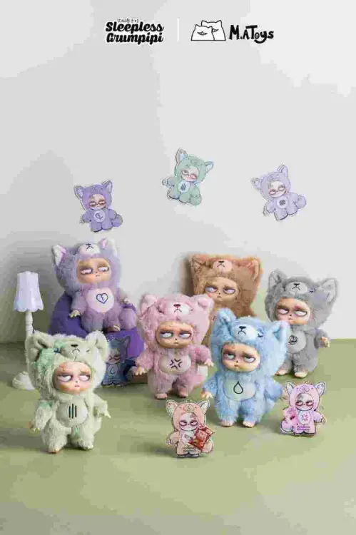 Pluszak Sleeples Grumpipi + akrylowy brelok do kluczy i karta - BLIND BOX - 13 cm