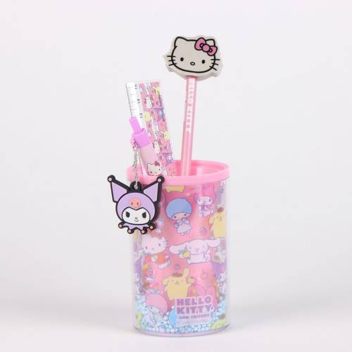 HELLO KITTY & Friends - Zestaw artykułów piśmiennych - Piórnik + 3 szt.