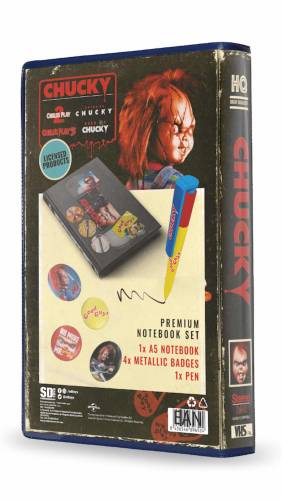 CHUCKY - Zestaw VHS - Zestaw piśmienniczy (notatnik, identyfikatory i długopis)