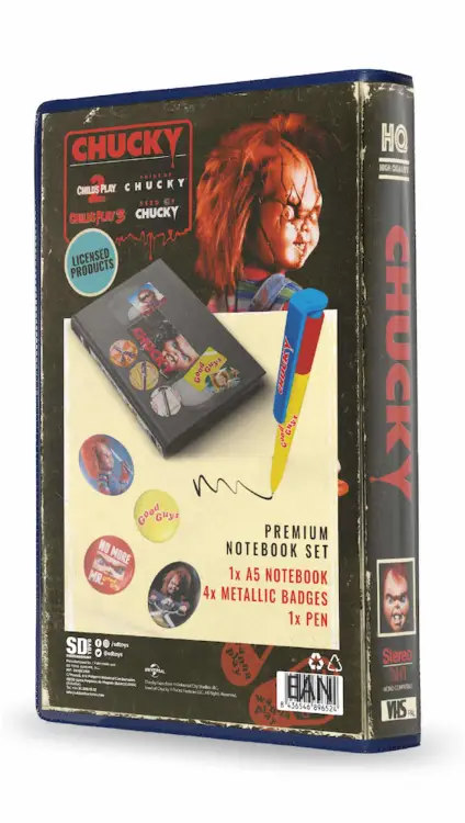 CHUCKY - Zestaw VHS - Zestaw piśmienniczy (notatnik, identyfikatory i długopis)