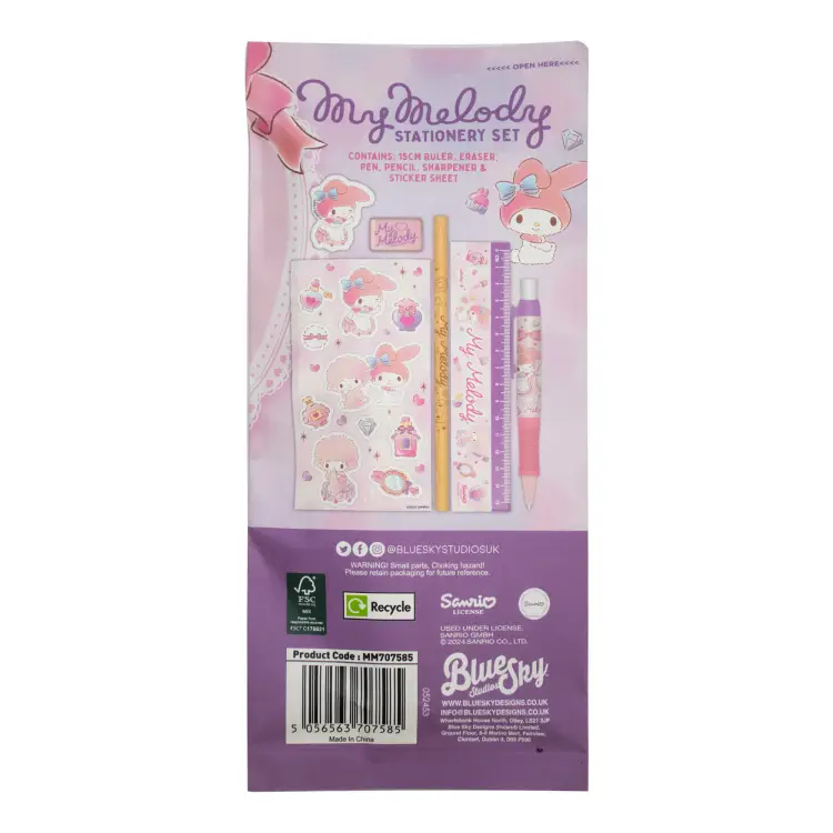 Blue Sky Hello Kitty - My Melody - Zestaw papeterii