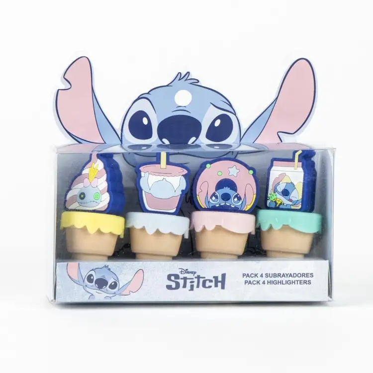 STITCH - Zestaw 4 mini zakreślaczy "jedzenie"