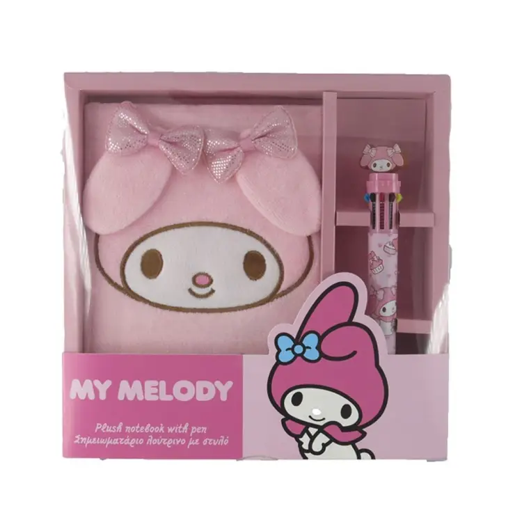 MY MELODY - Zestaw upominkowy Pluszowy notatnik A5 + długopis 3D