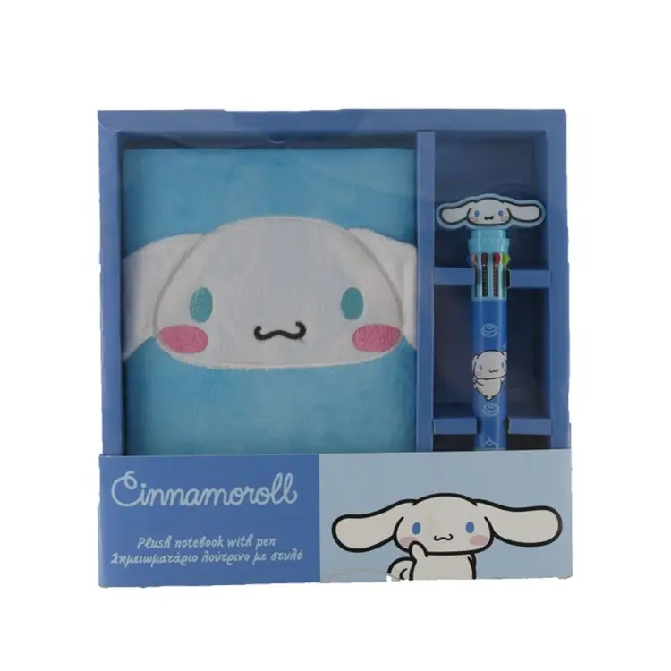 CINNAMOROLL - Zestaw upominkowy pluszowy notatnik A5 + długopis 3D