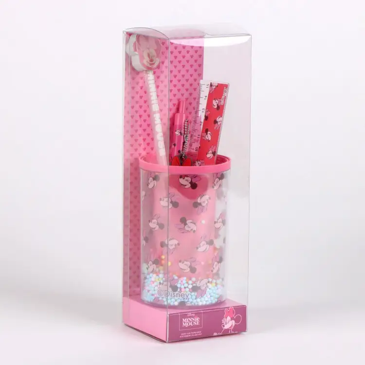MINNIE - Zestaw artykułów piśmiennych - Piórnik + 3 szt.