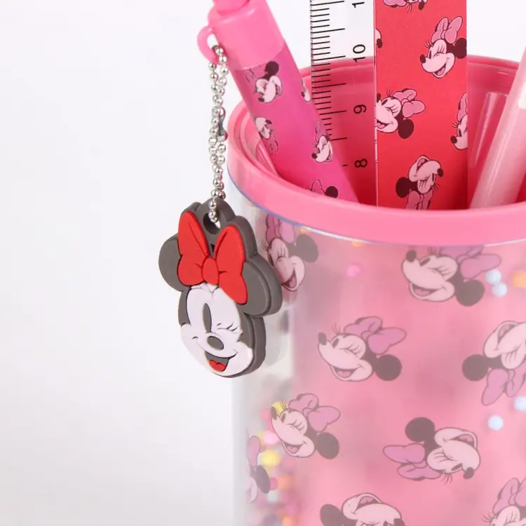 MINNIE - Zestaw artykułów piśmiennych - Piórnik + 3 szt.