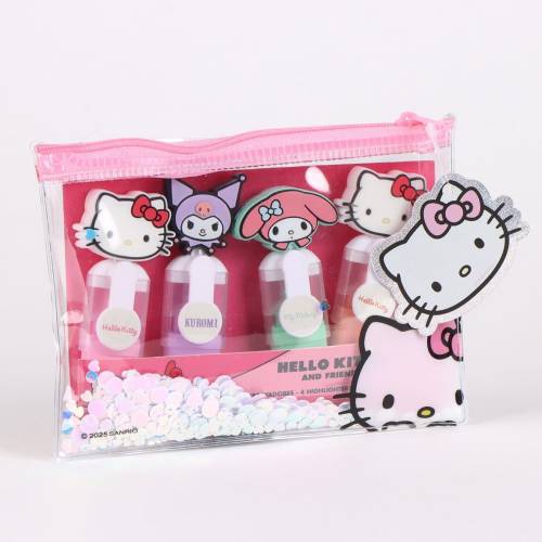 HELLO KITTY & Friends - Zestaw 4 mini zakreślaczy "głowa"