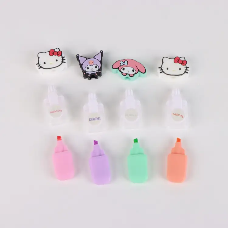 HELLO KITTY & Friends - Zestaw 4 mini zakreślaczy "głowa"