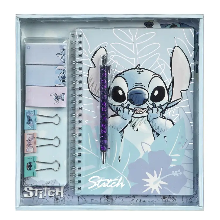 STITCH - Akwarela - Zestaw papeterii w pudełku upominkowym - 8 szt.
