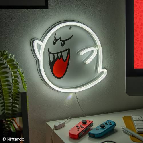 SUPER MARIO - Boo - Neonowe światło LED do montażu na ścianie 25 cm