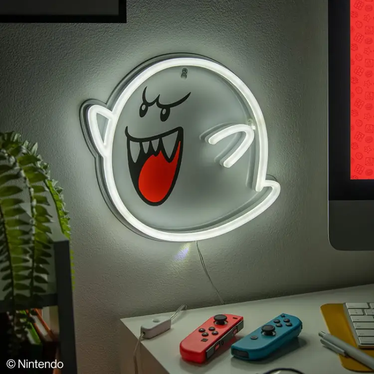 SUPER MARIO - Boo - Neonowe światło LED do montażu na ścianie 25 cm