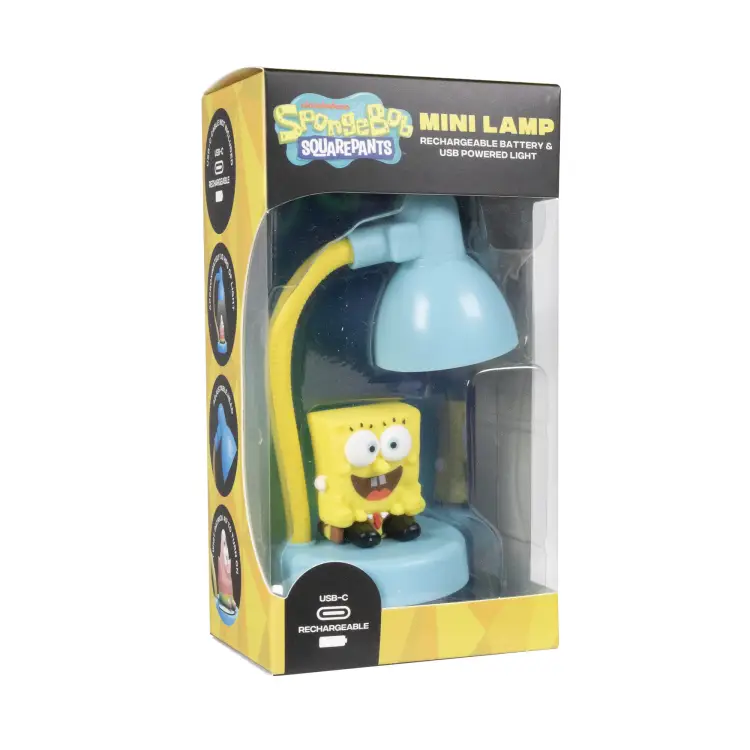 Blue Sky SpongeBob - Bob - Ładowalna Mini Lampa Biurkowa 15 cm