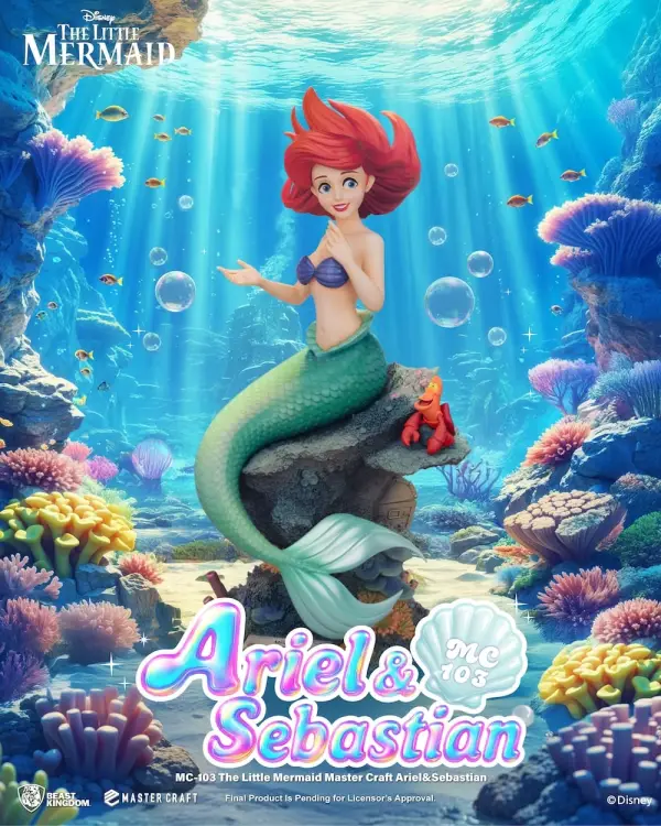THE LITTLE MERMAID - Ariel & Sebastian - Statuetka Master Craft 42,8 cm