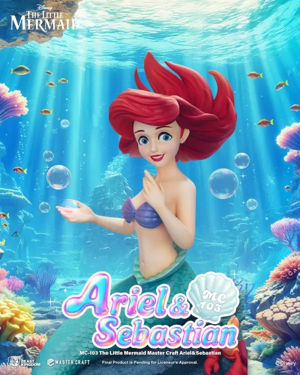 THE LITTLE MERMAID - Ariel & Sebastian - Statuetka Master Craft 42,8 cm